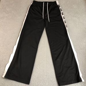 Victoria Secret Pink Joggers Womens Black Workout Windbreakers Breakaway Pants